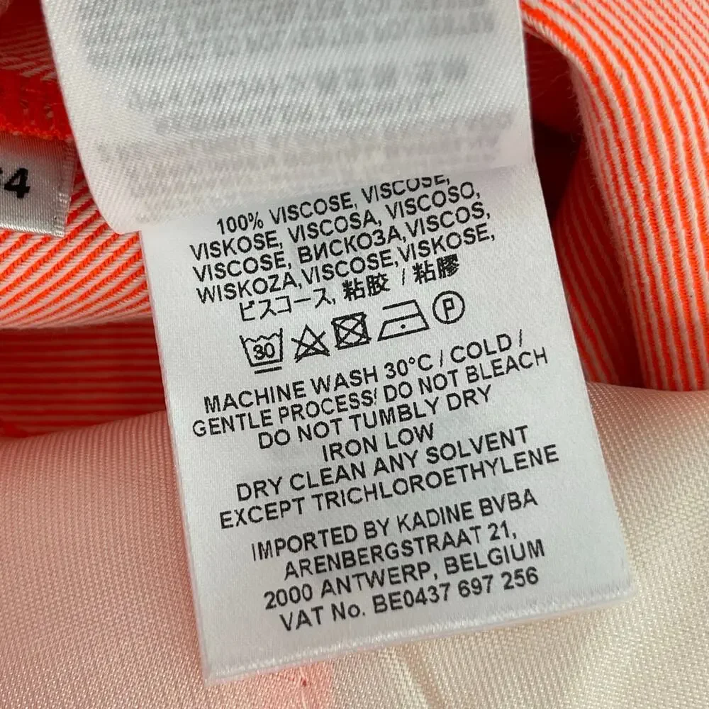 ESSENTIEL ANTWERP x ANTHROPOLOGIE Skirt SZ 2 Diner Flared Bottom Slit Orange NWT